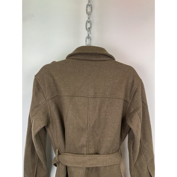 7 FOR ALL MANKIND BROWN WOOL TIE WAIST JACKET SIZE MEDIUM - Picture 8 of 11